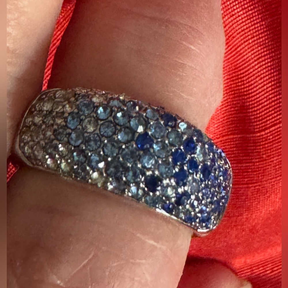 Swarovski blue crystal ombré ring
